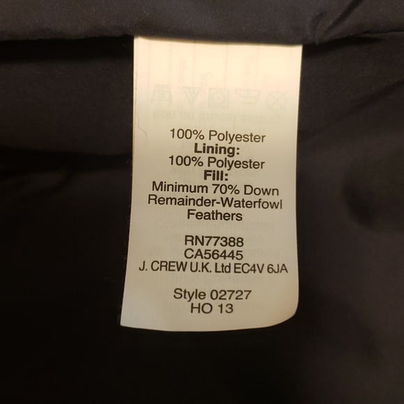 J.Crew Navy Striped Down Vest Sz S - Picture 6 of 6